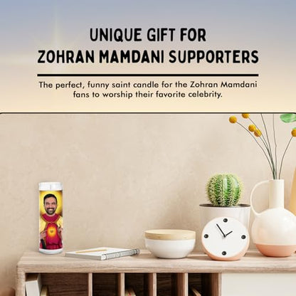 Zohran Mamdani Celebrity Candle - New York Mayor Decor - Unscented Handmade Soy Wax Glass Candle - Ideal Home Decor Gift for Democrat Fans and Collectors