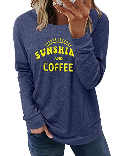 onlypuff Long Sleeve Shirts for Women Fall Fashion Tops Clothing - color: 01 Navy, size: Small