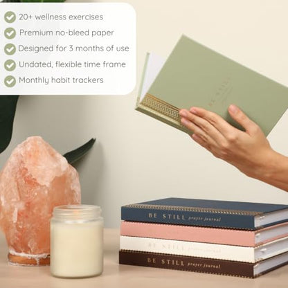 Daily Prayer Journal with Prompts | 90-Day Guided Devotional & Scripture Reflection | Bible Study and Spiritual Growth Tracker | Undated Faith Planner, 5.5x8" - Sage Green Chevron - color: Chevron Sage Green
