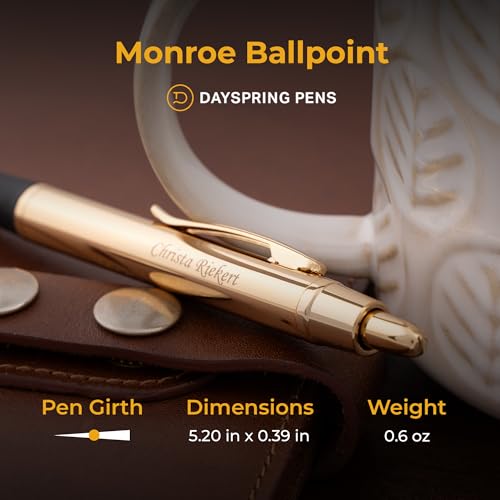 Dayspring Pens Monroe Personalized Ballpoint Pen in 18K Gold-Plated Finish - color: Gold, style: Customized