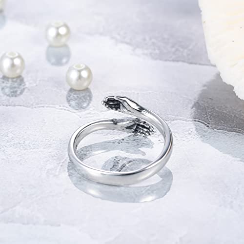 LOVECOM S925 Sterling Silver Hug Rings for Women Teen Girls Mother Daughter - color: Double Hands Hugging, size: US Size 6