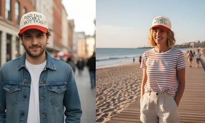 Two Tone Embroidered Lettering Baseball Cap - color: Cream/Red