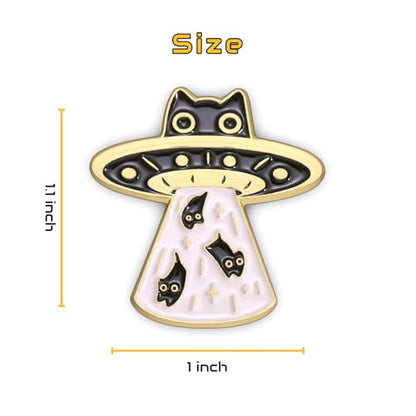 Enamel Pins, Jesus Christ & Cross Pins for Backpacks, Christian Religious God Faith Lapel Pin, Catholic Bedge Brooch for Lanyard, Bag, Hat, Clothes, Jacket, Vest. - style: UFO Cats