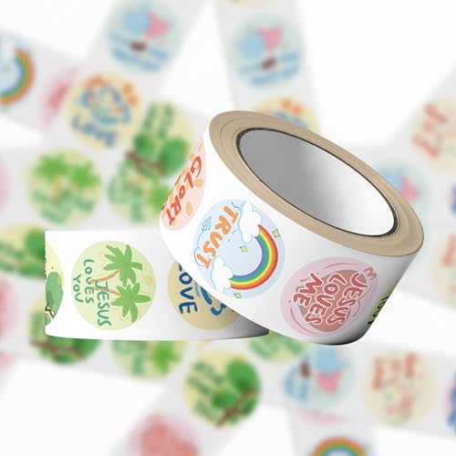 1000 Pieces Bible Sticker Roll for Kids 20 Styles Christian Reward Stickers - style: Bible