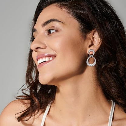 18K Gold Plated Hoop Earrings for Women, NICKEL-FREE & HYPOALLERGENIC, Timeless Jewelry Gift - color: Silver