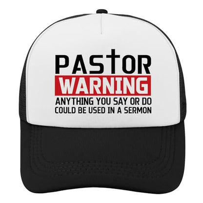 Y'Alls Need Jesus Hats Funny Cap for Grandma - color: Pastor Warning Anything You Says Or Do Could Be Used in a Sermonallblack3