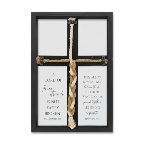 Cord of Three Strands Wedding Unity Sign Framed 15x10 Inch Black - color: Black, size: 15"L x 10"W