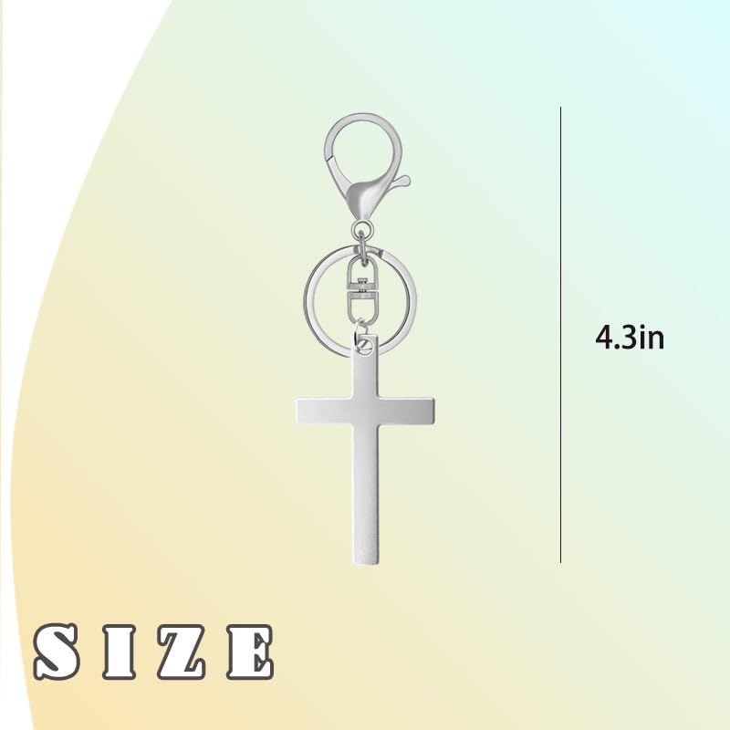 YALLNASL Cross Purse Charm for Handbag Purse Cross Keychain Accessories for Women Men Religious Christian Birthday Gift Ideas - color: Silver