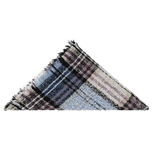 American Trends Scarfs for Women Winter Triangle Scarf Classic Plaid Warm Scarf Soft Scarves Knitted Wrap Shawl - color: Triangle Pink & Blue & White