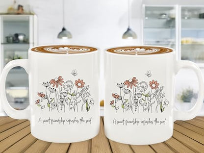 Christian Gifts for Women Ceramic Mug, Religious Gifts, Inspirational Bible Verse Coffee and Tea Mug, Christian Gift for Sister Mom Bestie, Microwave and Dishwasher-Safe(White-Sweet Friendship) - color: White-Sweet Friendship