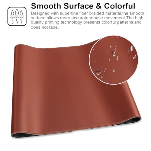 XXL Gaming Mouse Pad 35.4x15.7 Professional Large Mouse Pad & Computer Game Mouse Mat-90x40 Brown - color: Brown, size: 35.4L x 15.7W inches