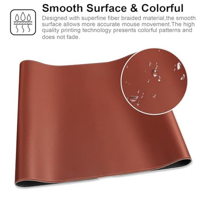 XXL Gaming Mouse Pad 35.4x15.7 Professional Large Mouse Pad & Computer Game Mouse Mat-90x40 Brown - color: Brown, size: 35.4L x 15.7W inches