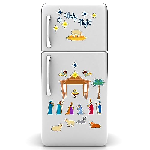 Yinder 26 Pcs Nativity Scene Magnets, Xmas Refrigerator Magnets, Cute - style: Cute