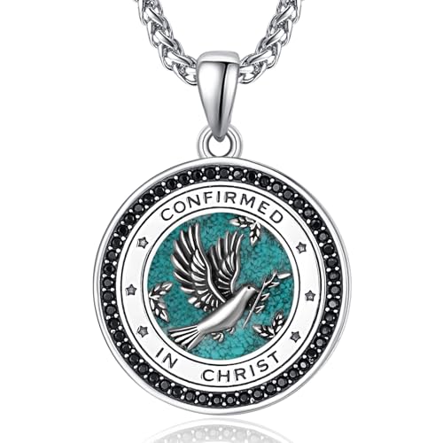 Confirmation Gifts Sterling Silver Confirmed in Christ Religious Catholic Jewerly - color: K