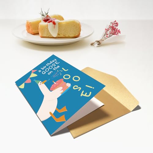 Chenive Funny Silly Goose Birthday Card for Men Women, Cute Birthday Card for Friends Family Kids and Goose Lover, Hilarious Bday Gifts for Daughter Son Sister Brother - color: Silly Goose Birthday