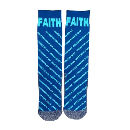 Bible Verse Socks for Men, Christian Scripture Crew Socks, Faith Gift - color: Faith Verses