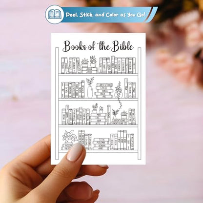 OCQOTAT Books of the Bible Tracker Sticker –Bible Books Shelf Coloring Page, Bible Reading Tracker, Customizable Dashboard Stickers for Scripture Study, Tracking,Bible Organization(Black) - color: Black Books of the Bible Stickers 5pcs