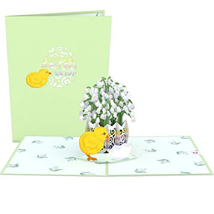 Lovepop Easter Lily of the Valley Pop-Up Card with Notecard & Envelope - color: Easter Lily of the Valley