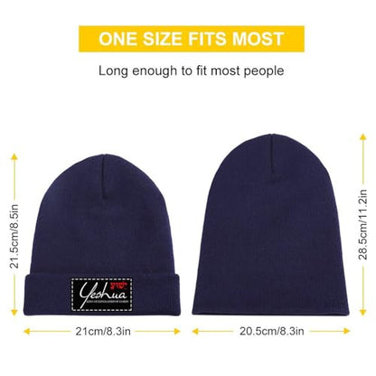 Yeshua Jesus Christian Beanie Hat Warm Winter Skull Caps Knit Slouchy Beanies for Outdoor - color: Navy-03