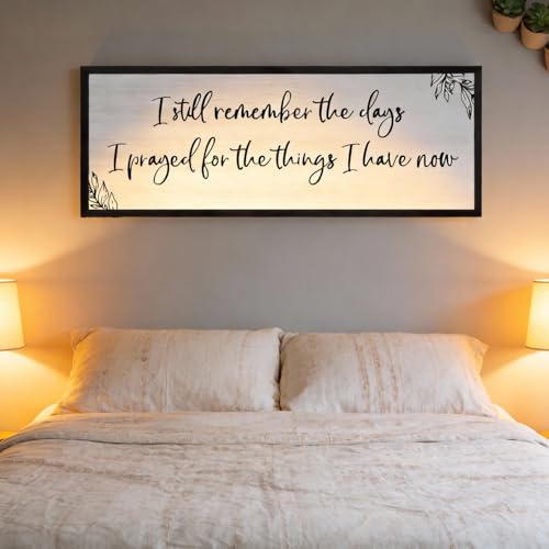 Foutcheou I Still Remember the Days I Prayed Sign Wall Art, 40"×15", Black - color: I Still Remember the Days Sign Black, size: 40"L x 15"W