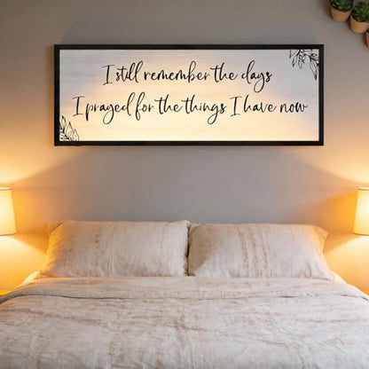 Foutcheou I Still Remember the Days I Prayed Sign Wall Art, 40"×15", Black - color: I Still Remember the Days Sign Black, size: 40"L x 15"W