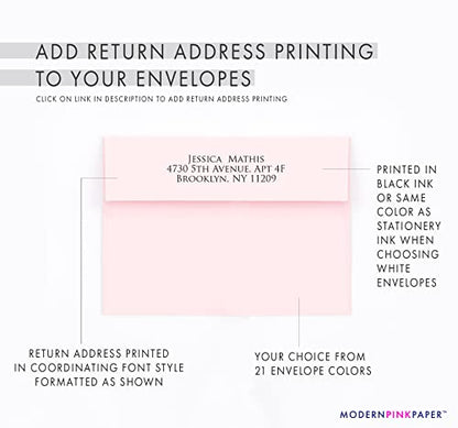 Modern Pink Paper Personalized Memorial Thank You Cards Cardinal Funeral Sympathy Thank you Note Cards, Celebration of Life Notecards, Your Choice of Quantity and Envelope Color - color: Cardinal Flat