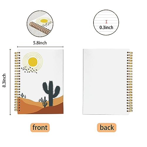 Western Notebook,Western School Office Supplies,Boho Notebook,Cactus Notebook,Spiral Notebook Journal 5.5x8.3 Inch - color: 9-BOHO-notebook