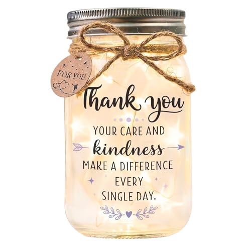 Solmay Retirement Gifts for Women, Mason Jar Night Light - color: Thank You