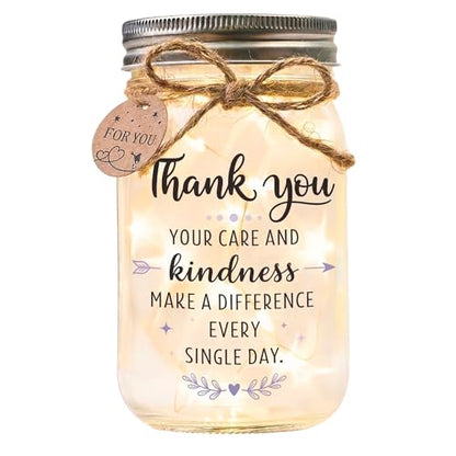 Solmay Retirement Gifts for Women, Mason Jar Night Light - color: Thank You