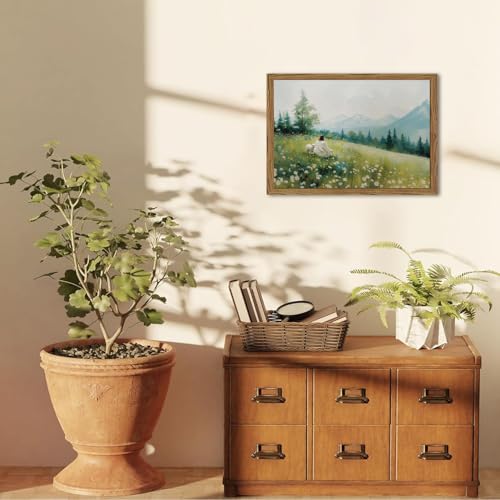 Jesus Leaves the 99 Sheep Wall Art, Christian Jesus and Lamb Pictures Wall Decor Paintings, 3D Sandstone Textured The Lost Lamb Religious Prints for Living Room Bedroom Prayer Room 12x16 inch Framed - color: Jesus and Lamb, size: 16"L x 12"W