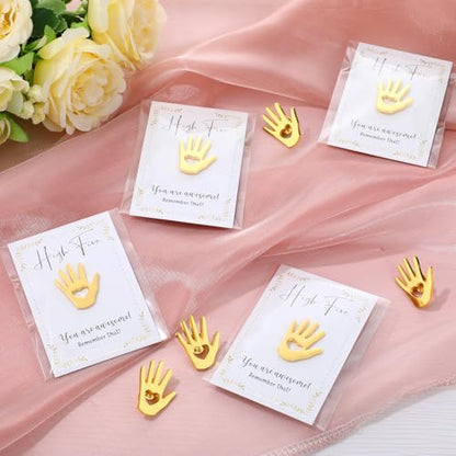 Foilswirl 60 Sets Employee Appreciation Gifts Gold Hand Lapel Pins, Heart