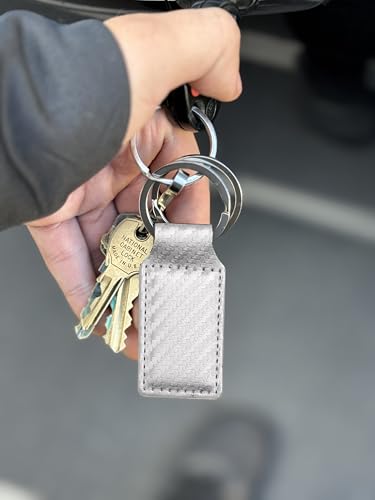 LaserGram Rectangle Keychain, Bible Verse John 3-16, Personalized Engraving Included - color: Carbon Fiber Silver