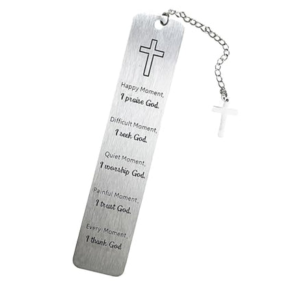 Bible Bookmarks Book Markers, Metal Christian Bookmark Gift Accessories (I Praise God) - style: I Praise God