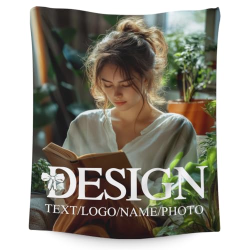 Blanlet Gift Personalized Photos Blankets, Cozy Soft Throw with Name - color: White