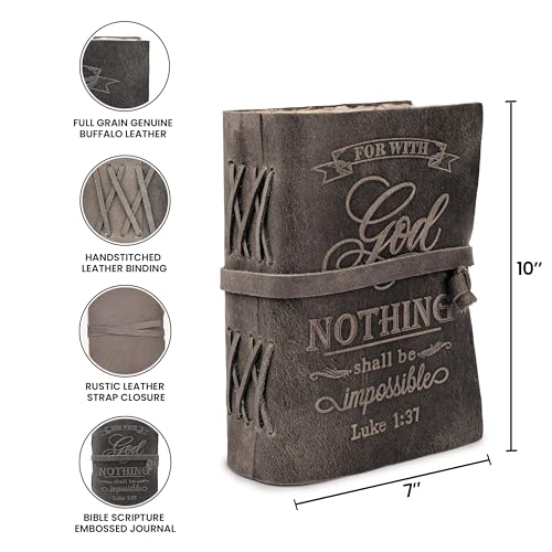 LEATHER VILLAGE Christian Journal For Women, Black 10x7. - color: Black, size: 10 inches X 7 inches