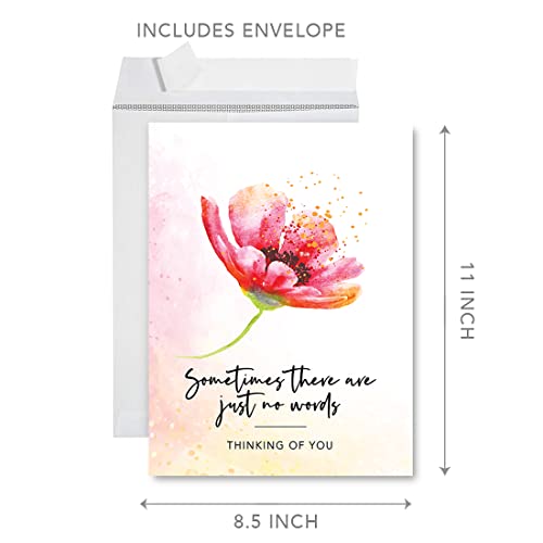 Andaz Press Jumbo Sympathy Card with Envelope, Sorry For Your Loss Card, Just No Words Thinking of You, Pet Loss, Condolences Card with Big Blank Space to Send to Friends, Family, 8.5" x 11", 1-Pack - color: Thinking of You 1