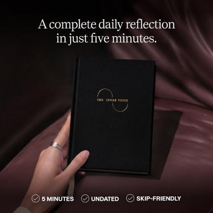 THE INNER VOICE Guided Journal for Women & Men, 365 Prompts for Self Care - color: Black Graphite