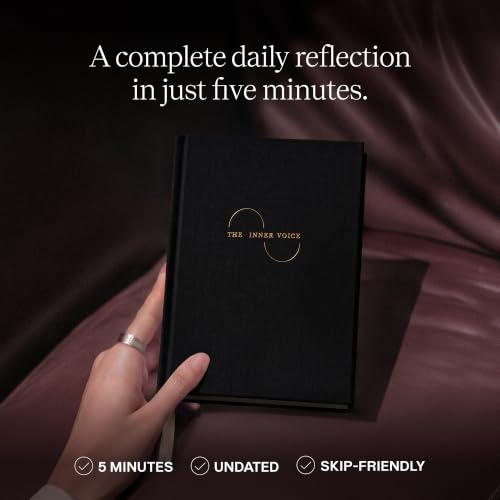 THE INNER VOICE Guided Journal for Women & Men, 365 Prompts for Self Care - color: Black Graphite