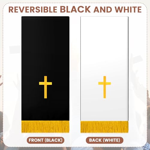 Cutecrop 3 Set Parament Table Runner Altar Cloth Black and White - color: Black and White
