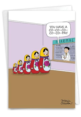 NobleWorks Funny Get Well Soon Card Co-Pays Humor Stutter Joke C7277GWG - style: Co-Pays