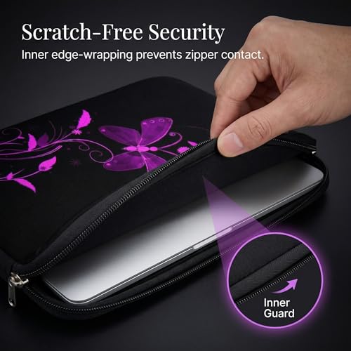 RICHEN 10 inch Messenger Bag Carrying Case Sleeve with Handle Accessory Pocket Fits 7 to 10-Inch Laptop/Notebook/ebooks/Kids Pad (7-10.2 inch, Nice Butterfly) - color: Nice Butterfly, size: 7-10.2 inch