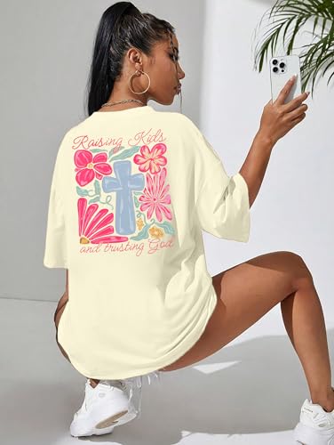 Christian Shirts for Women Jesus Shirt Christian Graphic Tees - color: Apricot-k, size: Large