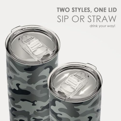 SANDJEST Camo Tumbler 20oz Stainless Steel Double Insulated, Travel Coffee Cup, Gifts for Men Women, Hunting Lovers, Birthday Christmas - color: Camouflage