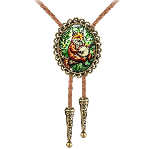 GelConnie Gothic Bolo Tie for Men Women 3D Art Western Cowboy Necktie - color: Fox Bolo Tie