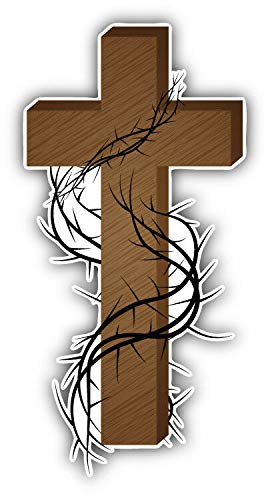 Cross with Thorns Religion Decorative Scrapbooking Sticker Waterproof Vinyl Stickers for Water Bottle, Laptop & Phone Case – 50 Pack