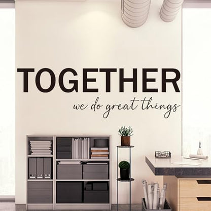 PLIGREAT 2 Sheets Motivational Wall Stickers, Together we do Great Things Wall Decals Peel and Stick Teamwork Art Decor for Office School Store Living Room Bedroom Home Indoor Decoration - style: We Do Great Things
