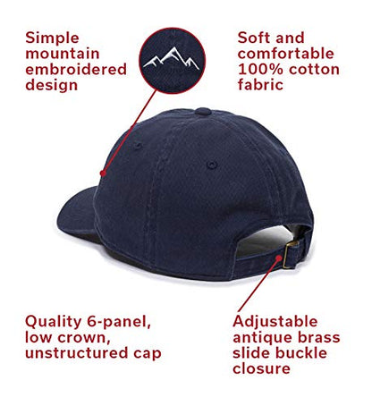 Outdoor Cap Mountain Embroidered Dad Hat Adjustable Soft Cotton Polo Style Unstructured Baseball Cap for Men & Women - color: True Navy
