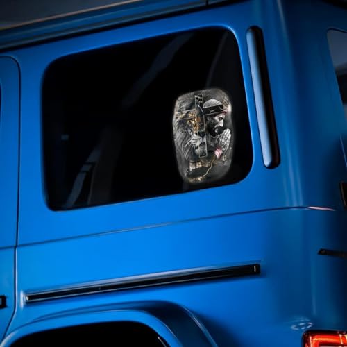 Premium Jesus Cross Lion of Judah Decal – Christian Vinyl Car Sticker, Lion of God Jesus Sacrifice Cross for Car Truck Laptop Window – Religious Faith Decal (Large: 8.5" x 5.8") - size: L: 8.5 x 5.8