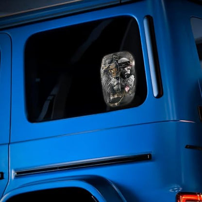 Premium Jesus Cross Lion of Judah Decal – Christian Vinyl Car Sticker, Lion of God Jesus Sacrifice Cross for Car Truck Laptop Window – Religious Faith Decal (Large: 8.5" x 5.8") - size: L: 8.5 x 5.8