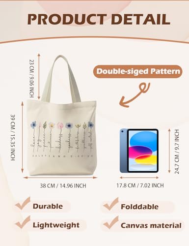 Bible Bags for Women, Christian Tote Bag, Gifts for Christian Women - color: Cream